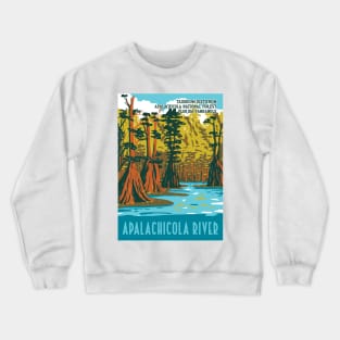 WPA Poster of Apalachicola River with Taxodium Distichum at Apalachicola National Forest Crewneck Sweatshirt